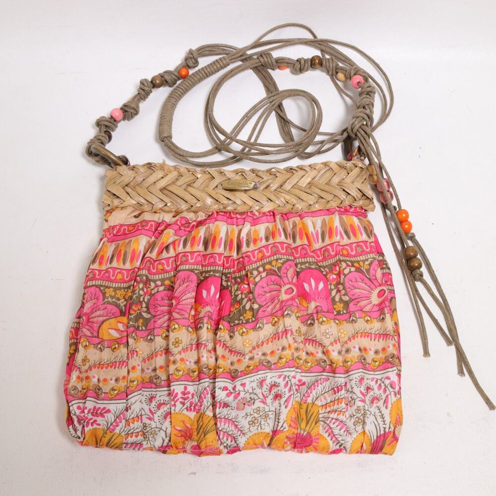 Cappelli Straworld Crossbody Handbag S Multicolor Floral Boho Beaded Purse Bag